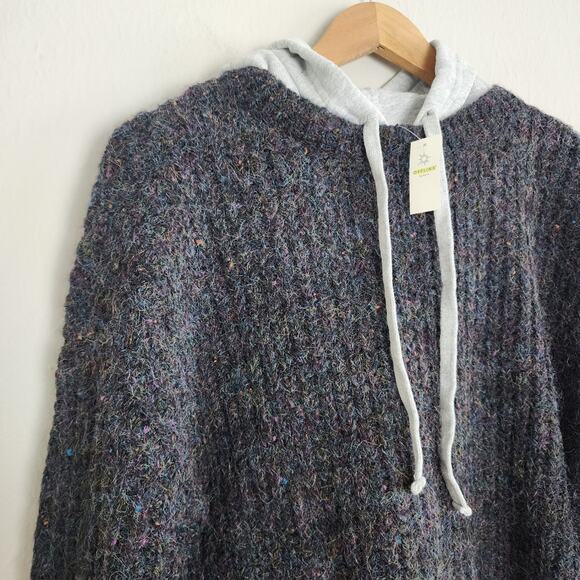 Aerie Offline Ribbed Sweater Hoodie NWT - Charcoal Gray XS - Picture 7 of 12